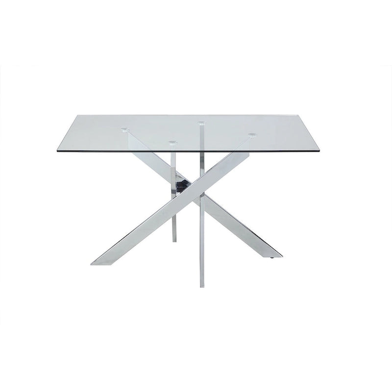 Somette Petra Square Glass Dining Table