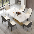 Faux Marble Dining Table Slate Table for Dining Room Kitchen