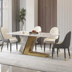 Faux Marble Dining Table Slate Table for Dining Room Kitchen