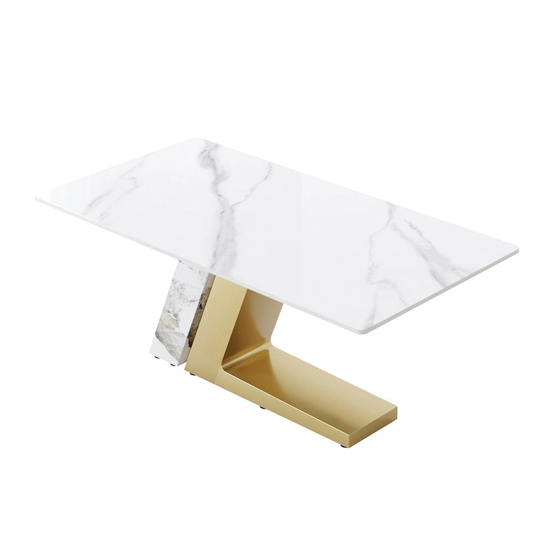 Faux Marble Dining Table Slate Table for Dining Room Kitchen