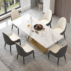 Faux Marble Dining Table Slate Table for Dining Room Kitchen
