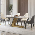 Faux Marble Dining Table Slate Table for Dining Room Kitchen