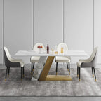 Faux Marble Dining Table Slate Table for Dining Room Kitchen