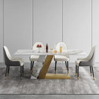 Faux Marble Dining Table Slate Table for Dining Room Kitchen