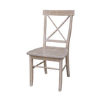 36 Round Extension Dining Table with X-Back Chairs