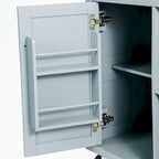 Kitchen Cart with 5 Wheels with Storage Cabinet and 3 Drawers