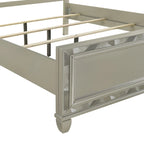 New Classic Furniture Deirde Gray And Sliver Bed with Tufted Headboard