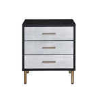 Myles Nightstand, White, Champagne & Gold Finish