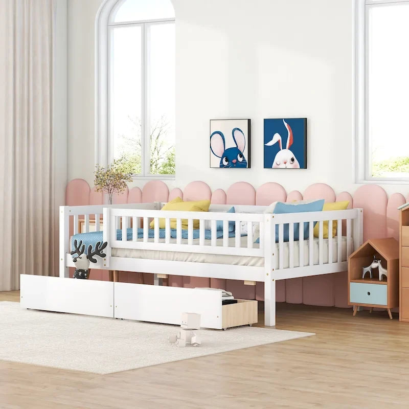 Platform bed Daybed Wood Bed with Two Drawers