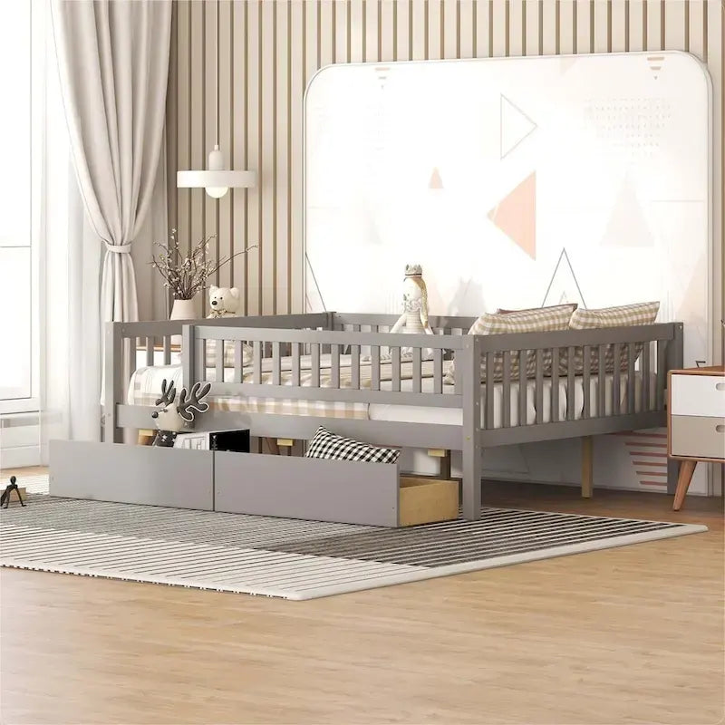 Platform bed Daybed Wood Bed with Two Drawers