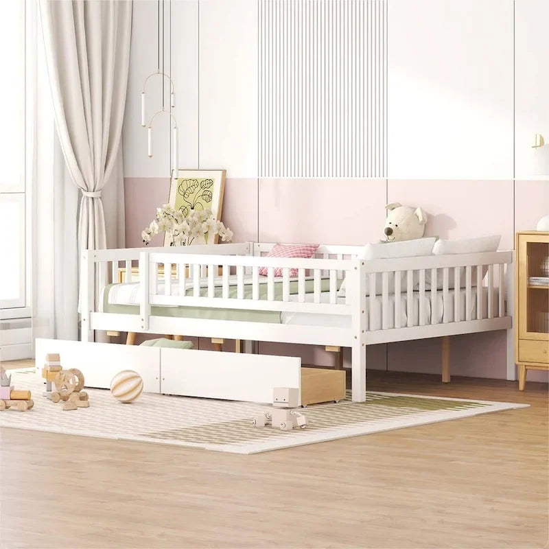 Platform bed Daybed Wood Bed with Two Drawers
