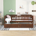 Platform bed Daybed Wood Bed with Two Drawers