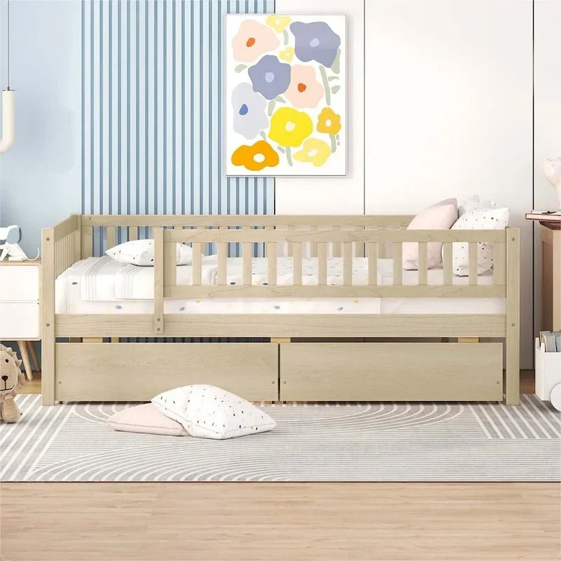 Platform bed Daybed Wood Bed with Two Drawers