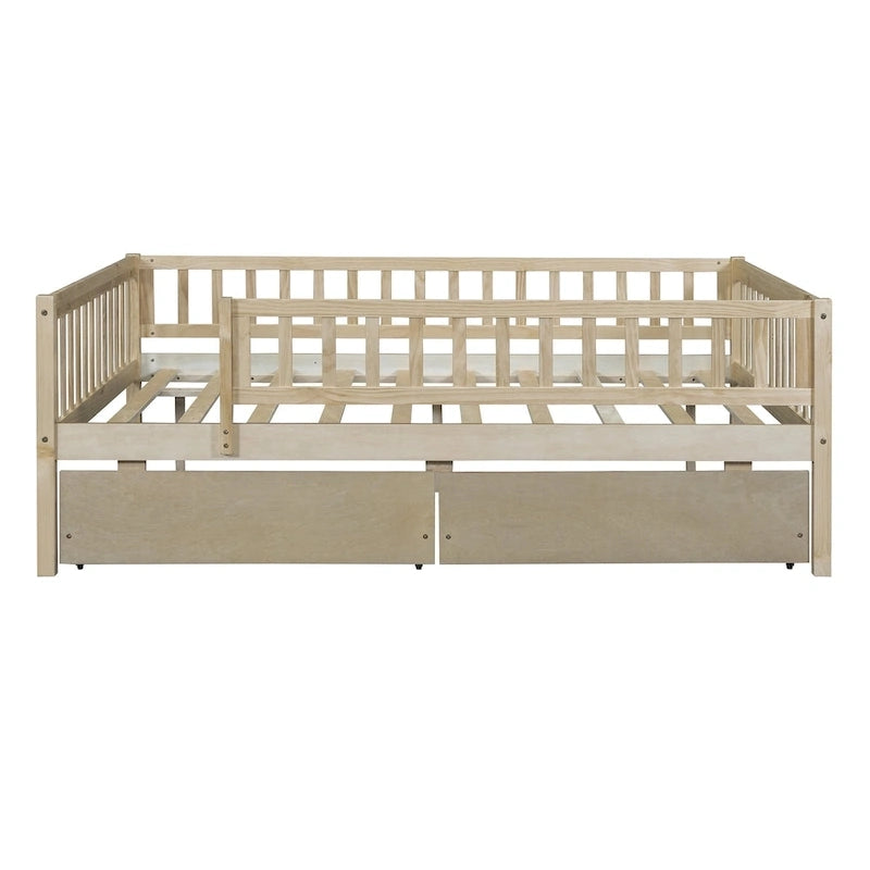 Platform bed Daybed Wood Bed with Two Drawers