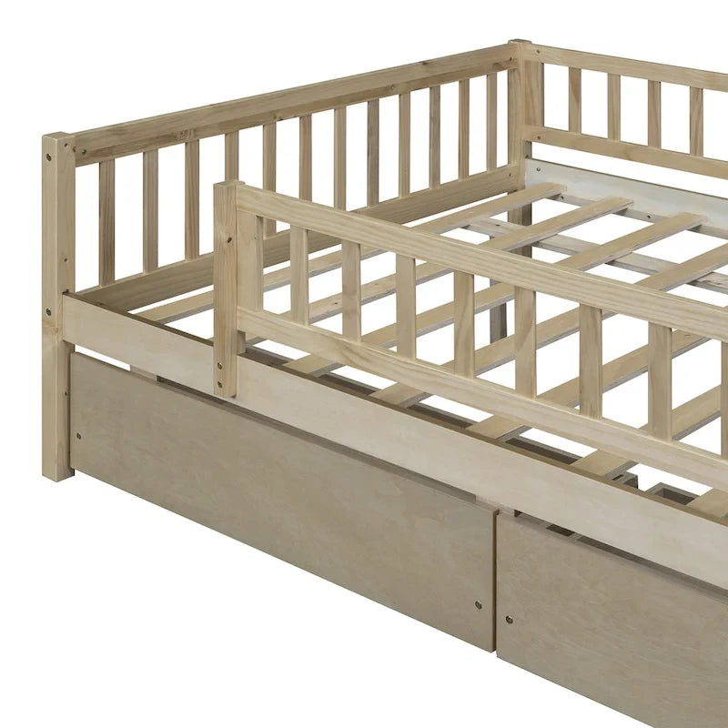 Platform bed Daybed Wood Bed with Two Drawers