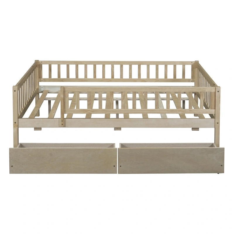 Platform bed Daybed Wood Bed with Two Drawers