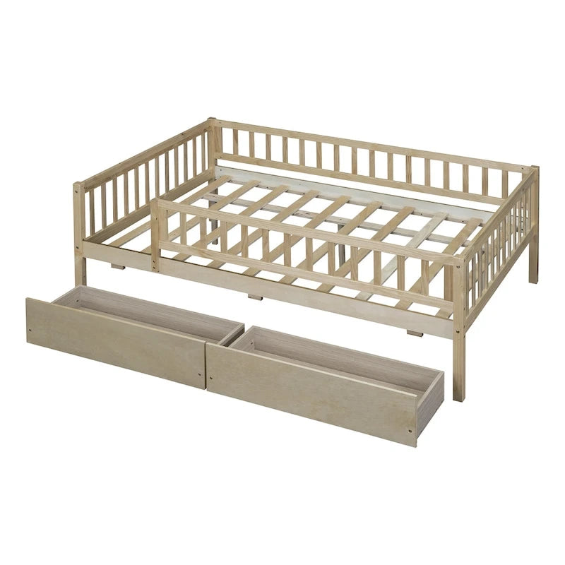Platform bed Daybed Wood Bed with Two Drawers