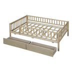 Platform bed Daybed Wood Bed with Two Drawers