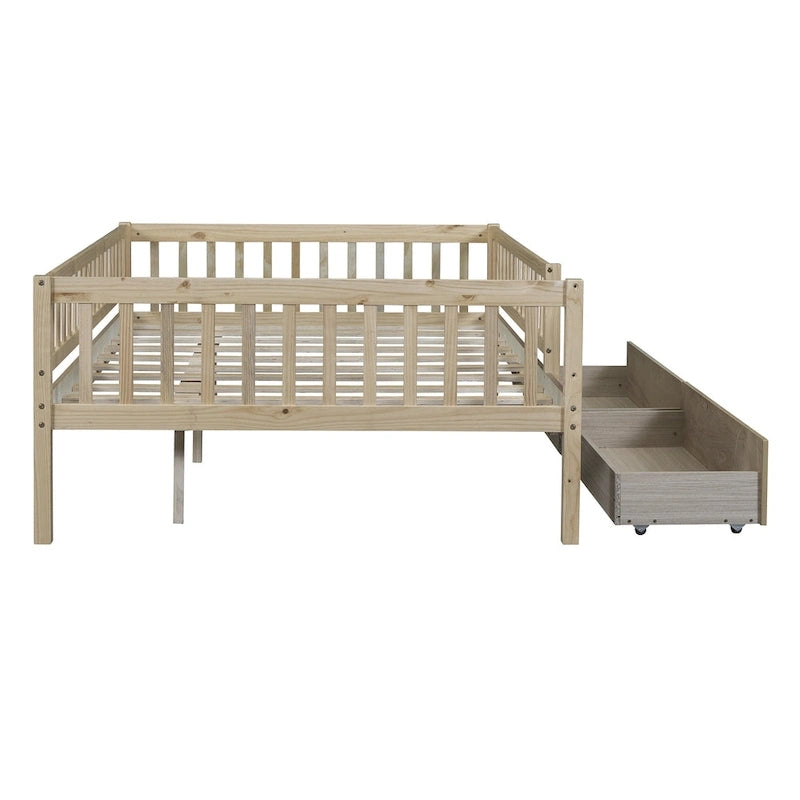 Platform bed Daybed Wood Bed with Two Drawers