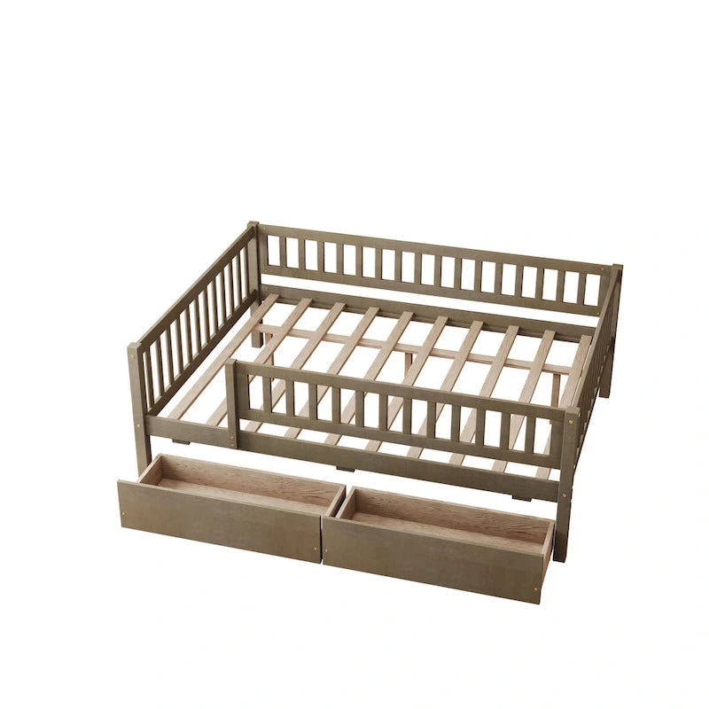 Platform bed Daybed Wood Bed with Two Drawers