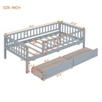 Platform bed Daybed Wood Bed with Two Drawers
