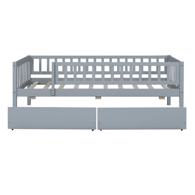 Platform bed Daybed Wood Bed with Two Drawers