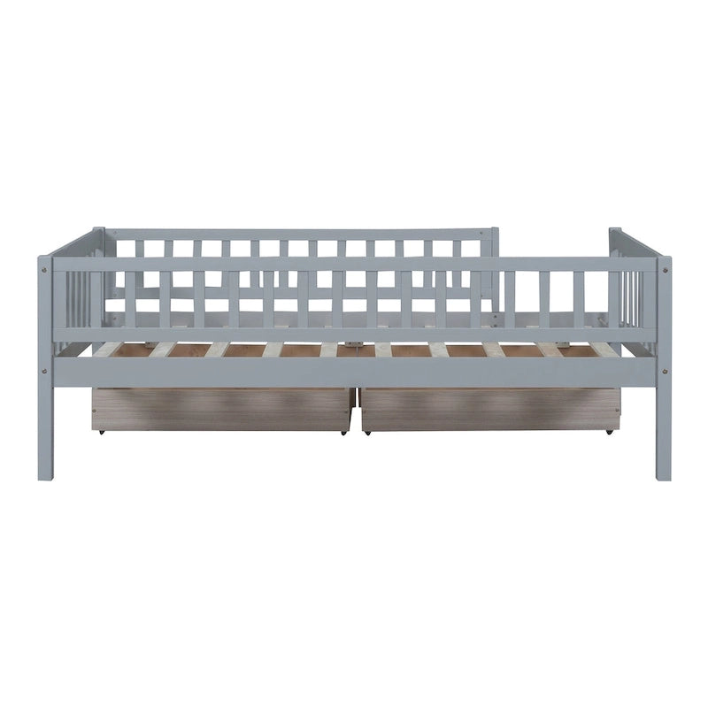 Platform bed Daybed Wood Bed with Two Drawers