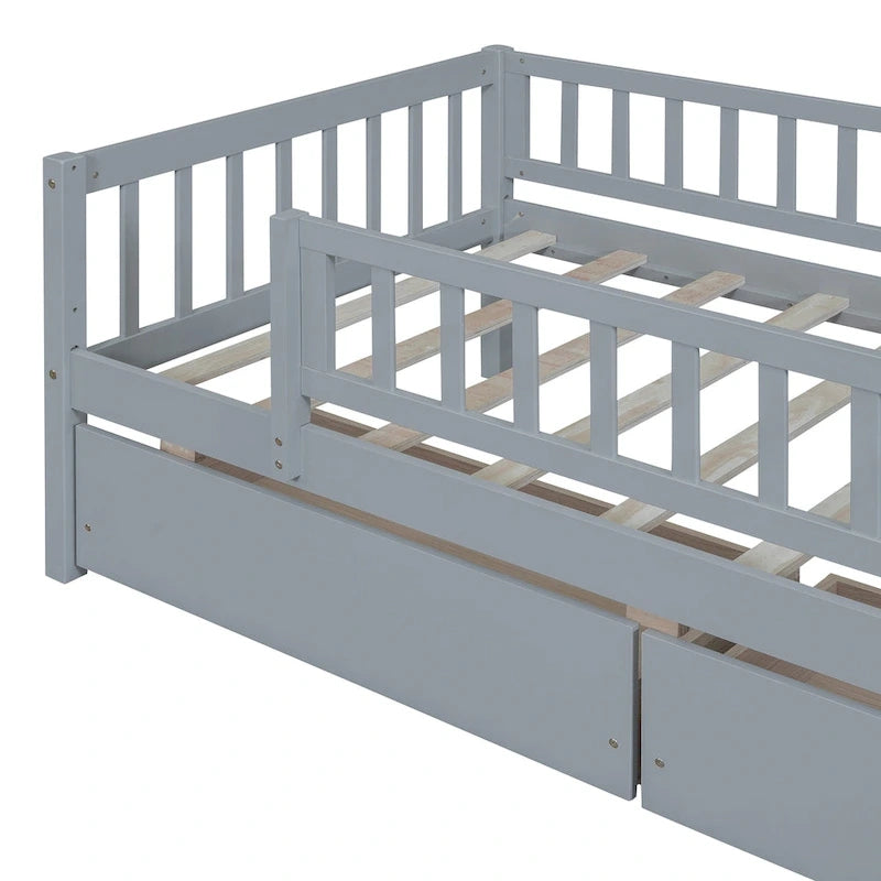 Platform bed Daybed Wood Bed with Two Drawers