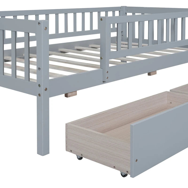 Platform bed Daybed Wood Bed with Two Drawers