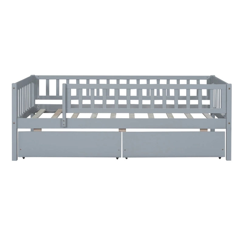 Platform bed Daybed Wood Bed with Two Drawers