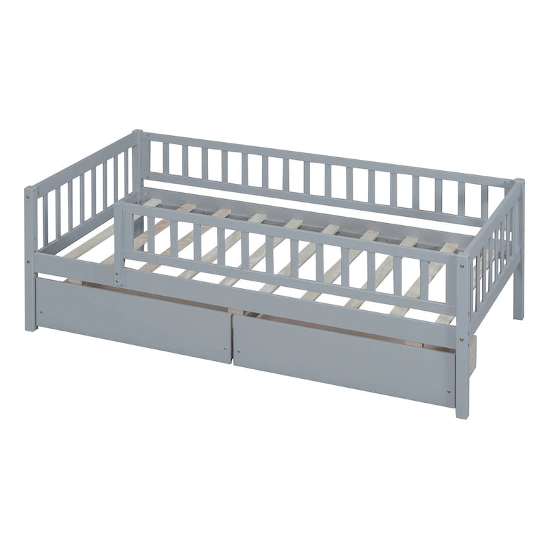 Platform bed Daybed Wood Bed with Two Drawers