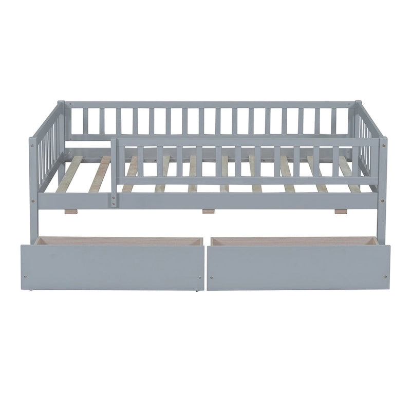 Platform bed Daybed Wood Bed with Two Drawers