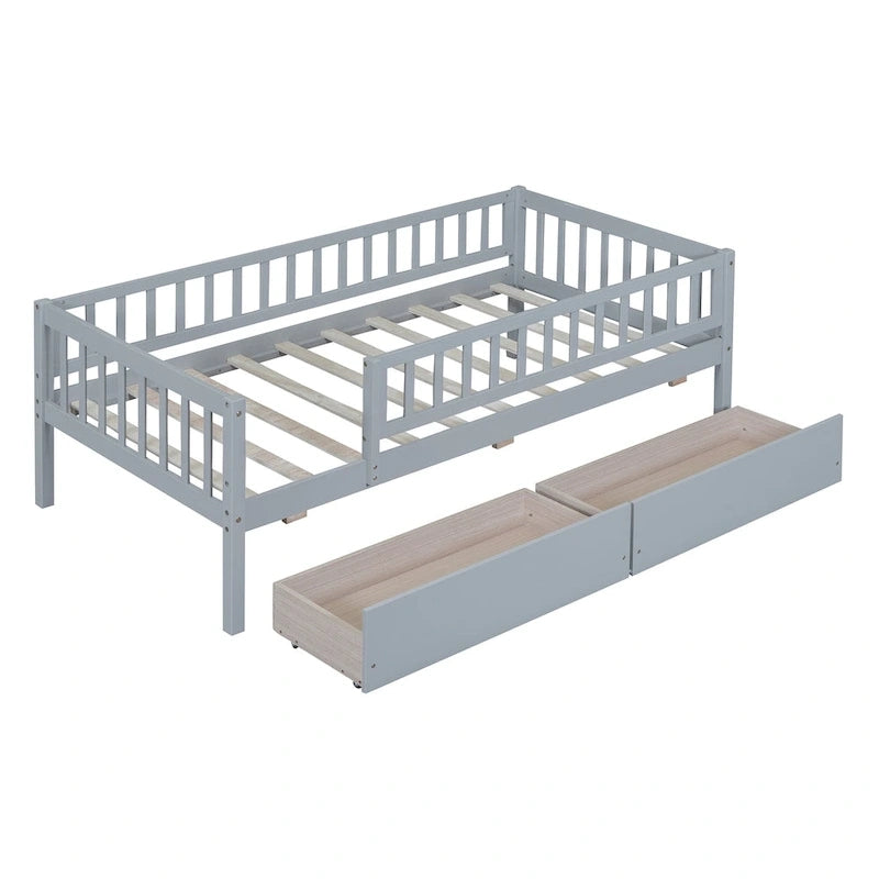Platform bed Daybed Wood Bed with Two Drawers