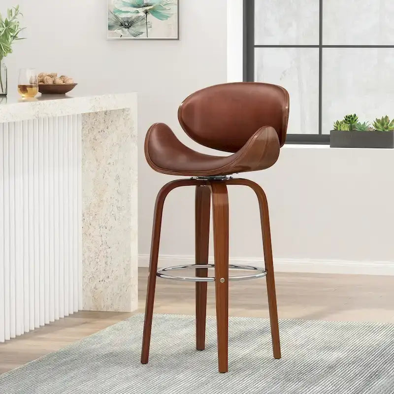 Jakin Indoor Upholstered Swivel Barstool by Christopher Knight Home
