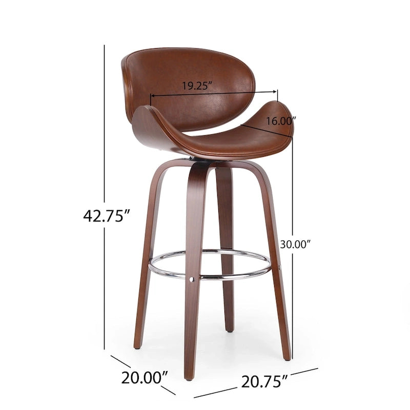 Jakin Indoor Upholstered Swivel Barstool by Christopher Knight Home