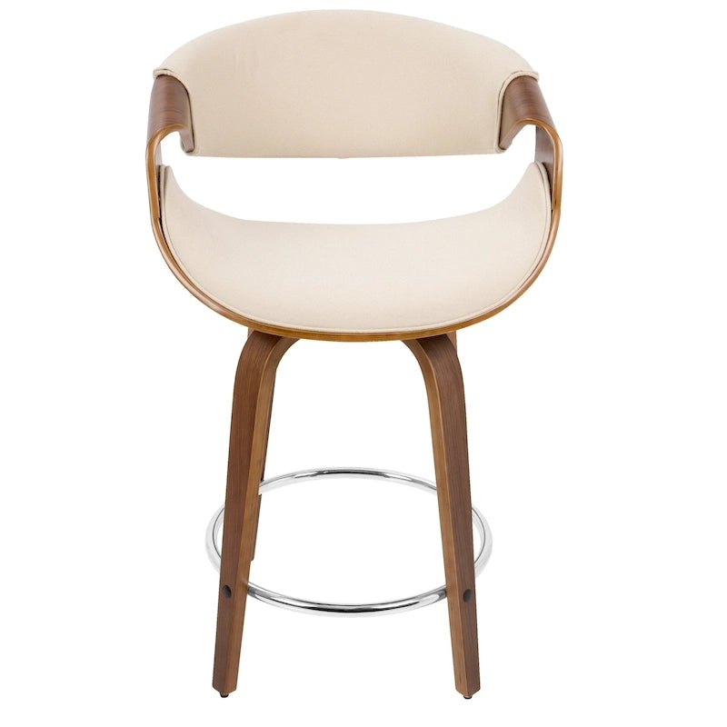 Carson Carrington Sauda 24 Fixed-Height Counter Stools with Bent Wood Legs & Round Footrest (Set of 2)