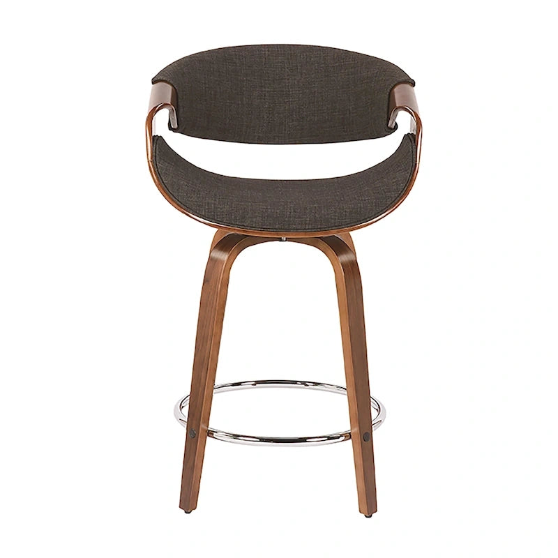 Carson Carrington Sauda 24 Fixed-Height Counter Stools with Bent Wood Legs & Round Footrest (Set of 2)