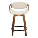 Carson Carrington Sauda 24 Fixed-Height Counter Stools with Bent Wood Legs & Round Footrest (Set of 2)