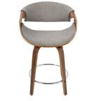 Carson Carrington Sauda 24 Fixed-Height Counter Stools with Bent Wood Legs & Round Footrest (Set of 2)