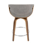 Carson Carrington Sauda 24 Fixed-Height Counter Stools with Bent Wood Legs & Round Footrest (Set of 2)