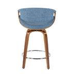 Carson Carrington Sauda 24 Fixed-Height Counter Stools with Bent Wood Legs & Round Footrest (Set of 2)