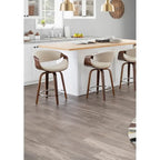 Carson Carrington Sauda 24 Fixed-Height Counter Stools with Bent Wood Legs & Round Footrest (Set of 2)