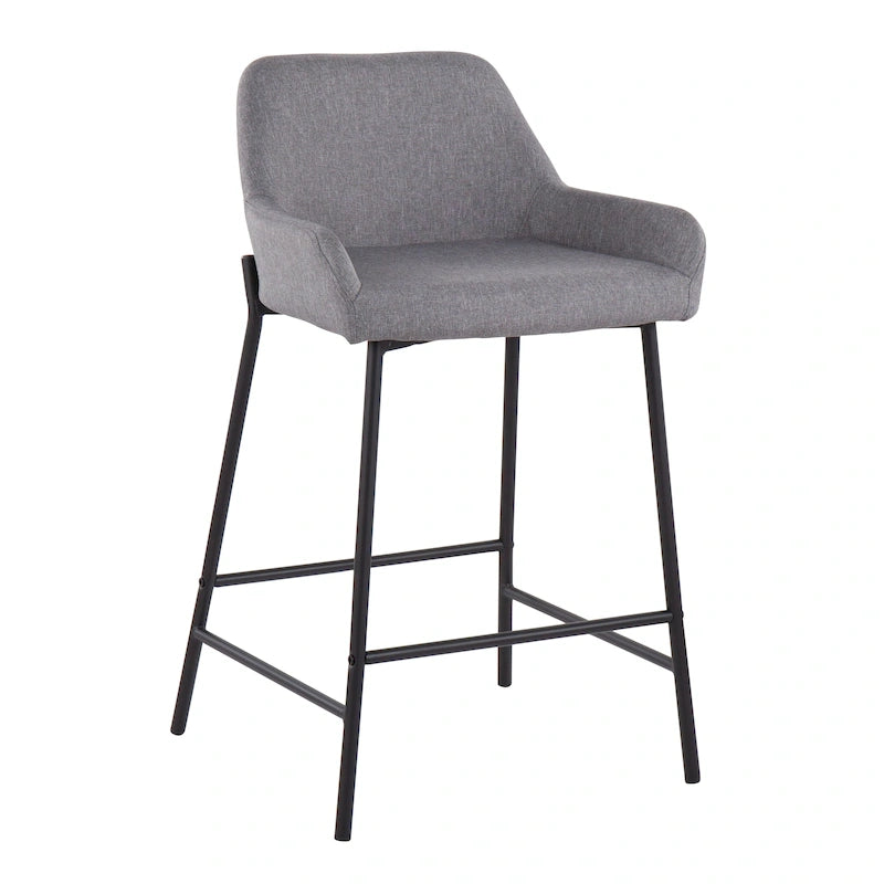 Carbon Loft Galotti Black Fixed-Height Upholstered Counter Stool - Set of 2