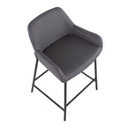 Carbon Loft Galotti Black Fixed-Height Upholstered Counter Stool - Set of 2