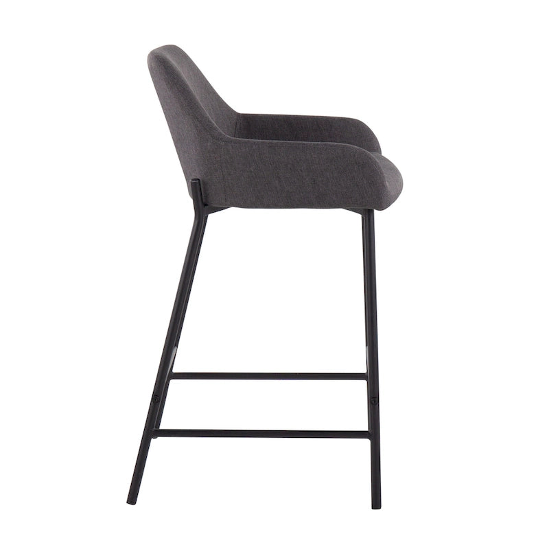 Carbon Loft Galotti Black Fixed-Height Upholstered Counter Stool - Set of 2