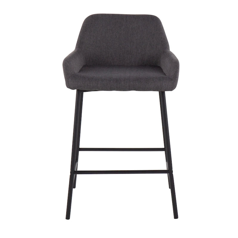 Carbon Loft Galotti Black Fixed-Height Upholstered Counter Stool - Set of 2