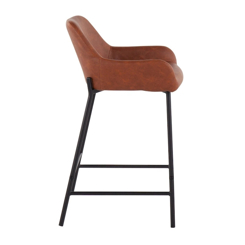 Carbon Loft Galotti Black Fixed-Height Upholstered Counter Stool - Set of 2