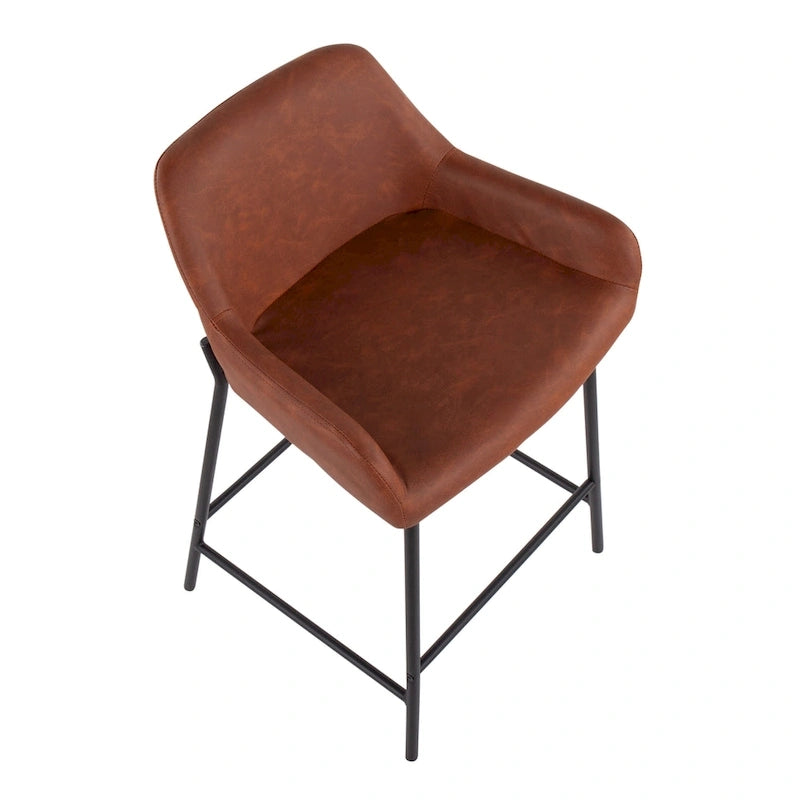 Carbon Loft Galotti Black Fixed-Height Upholstered Counter Stool - Set of 2