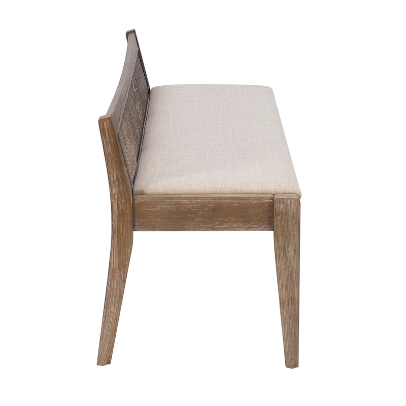 Buford Solid Wood Cane Bench