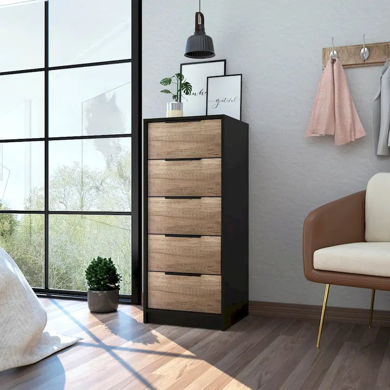 TUHOME Kaia 5 Drawer Dresser, Vertical Dresser